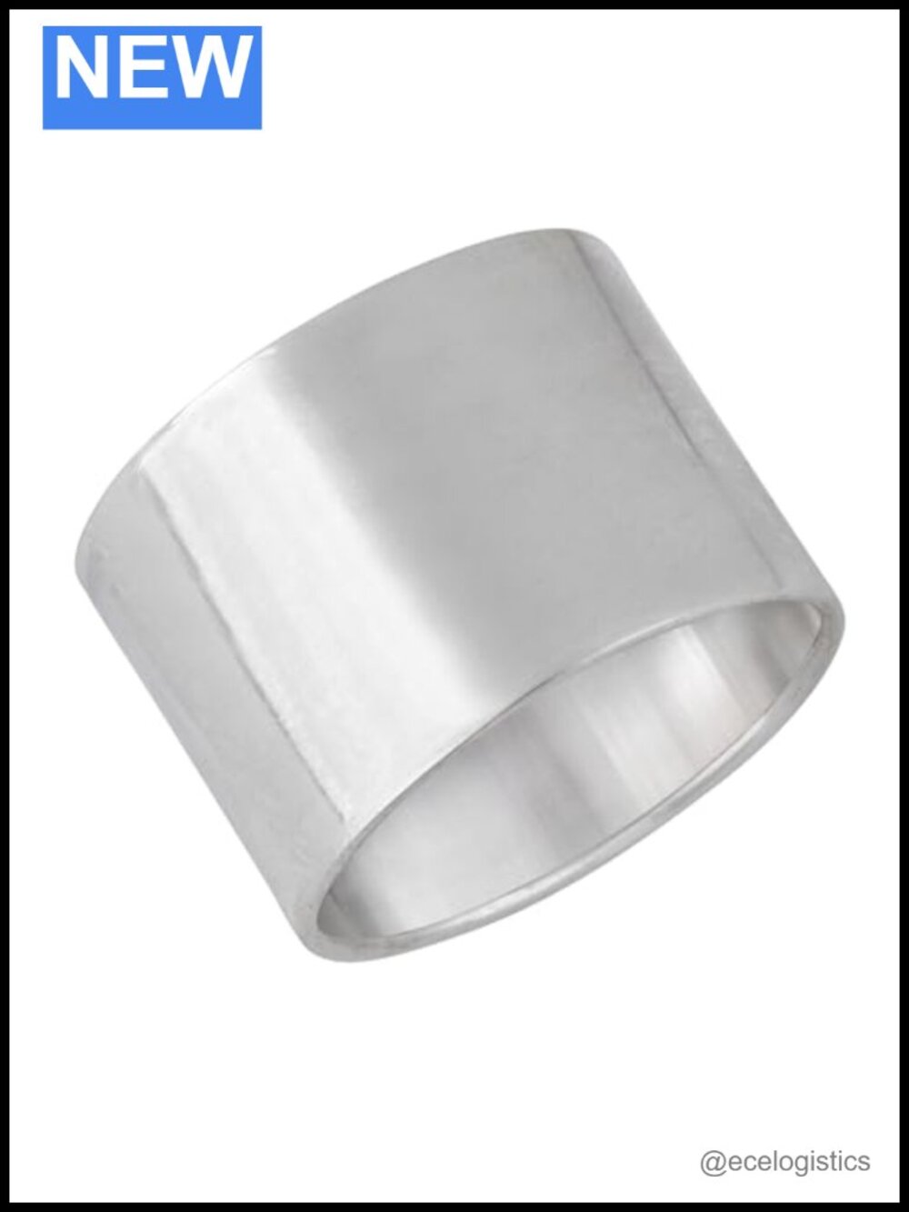 925 sterling silver wide cigar band ring